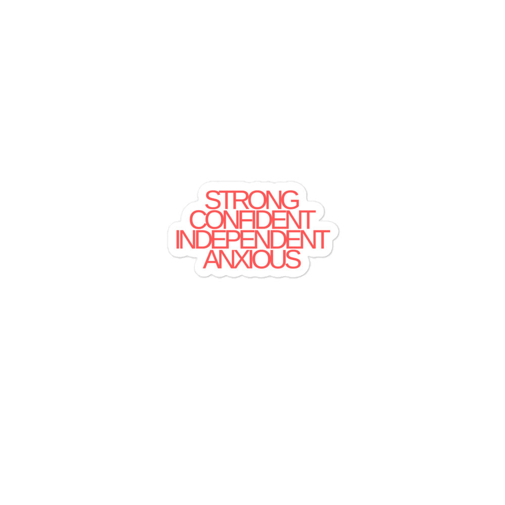 Strong Confident Independent Anxious | Red | Stickers