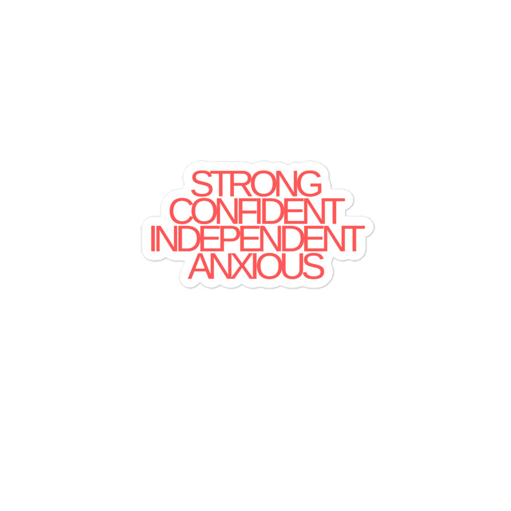 Strong Confident Independent Anxious | Red | Stickers