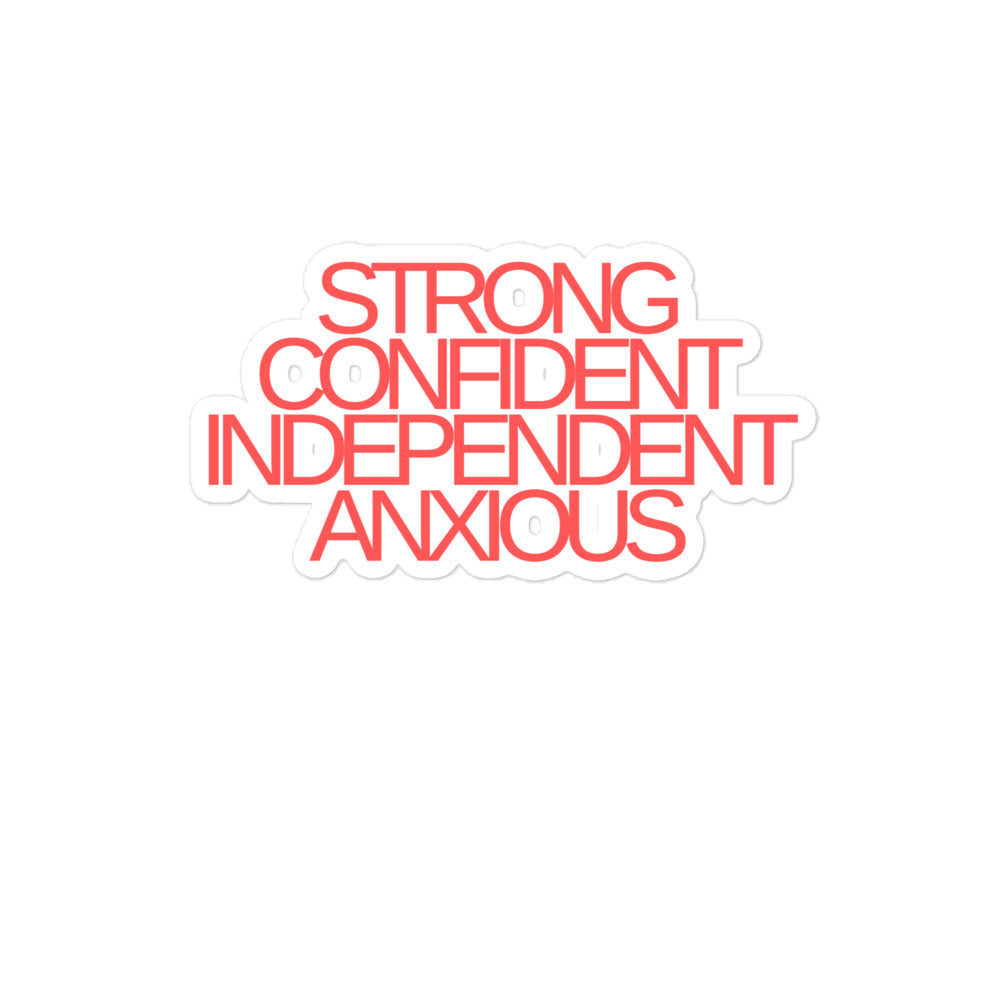 Strong Confident Independent Anxious | Red | Stickers