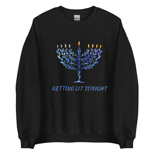 Hanukkah Sweater Getting Lit Tonight | Crewneck