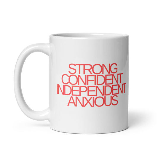 Strong Confident Independent Anxious | Red | Mug